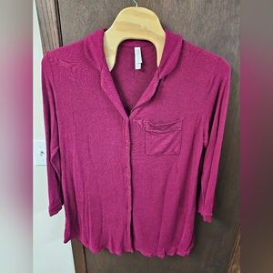 Women’s Pink Purple button up collard nightgown XXL
